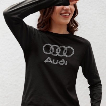 Audi Rings Rhinestone Shirt – Luxury Car Logo Sparkle Bling Tee | Bling Dazzel