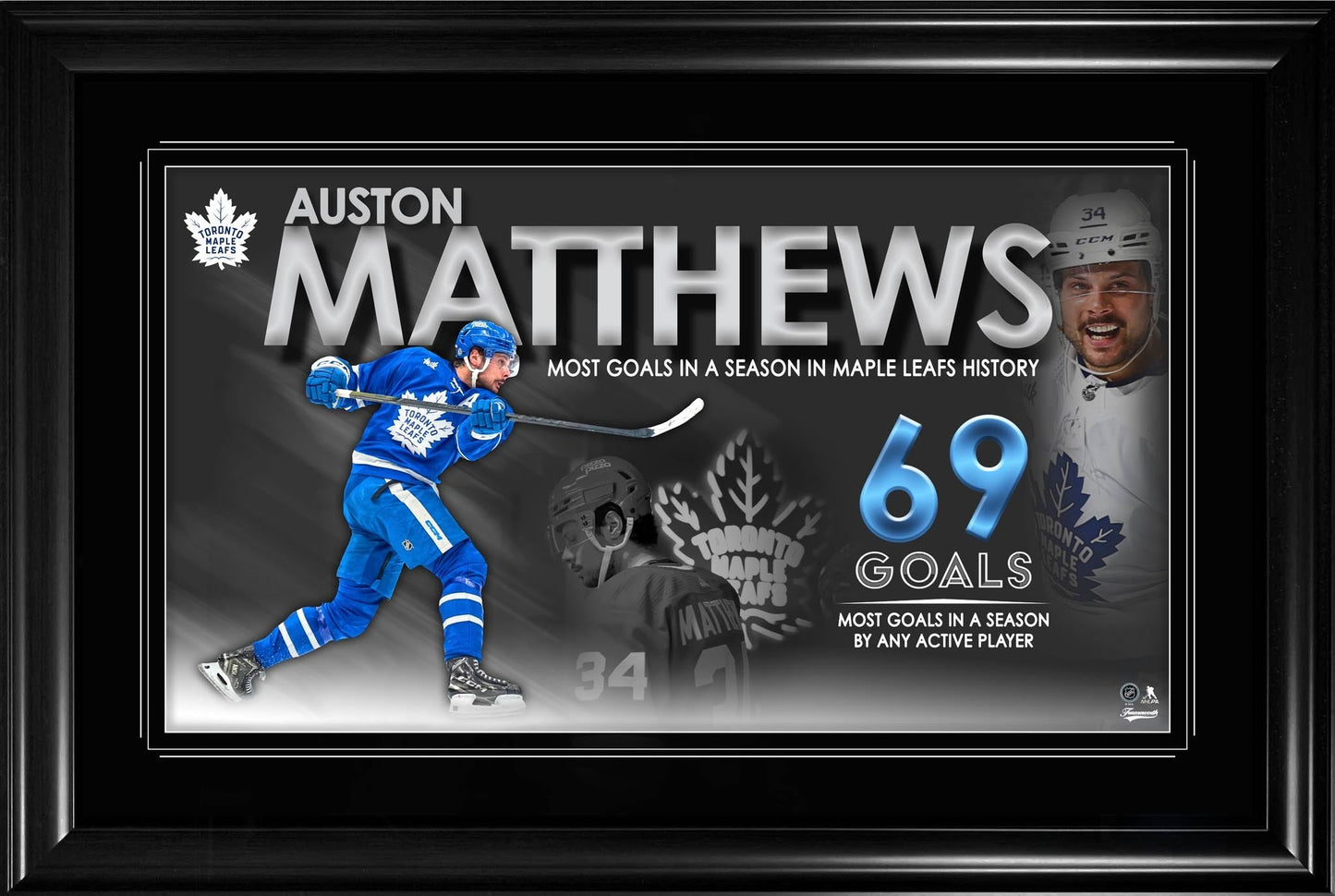 Auston Matthews 69 Goal Collage Framed Toronto Maple Leafs - Velora Luxury Fashion