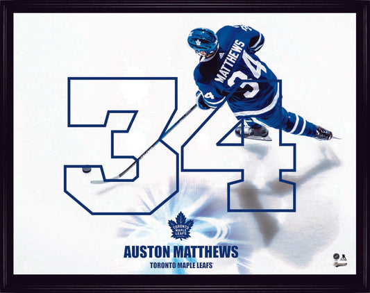 Auston Matthews Framed Numbers Collage - Velora Luxury Fashion