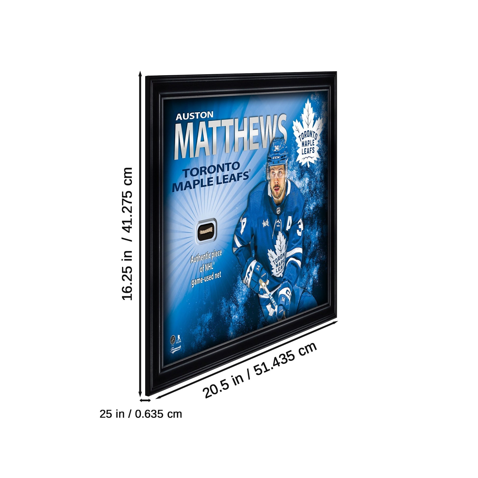 Auston Matthews Toronto Maple Leafs 16x20 PhotoGlass Display with Authentic Game-Used Net Piece - Velora Luxury Fashion