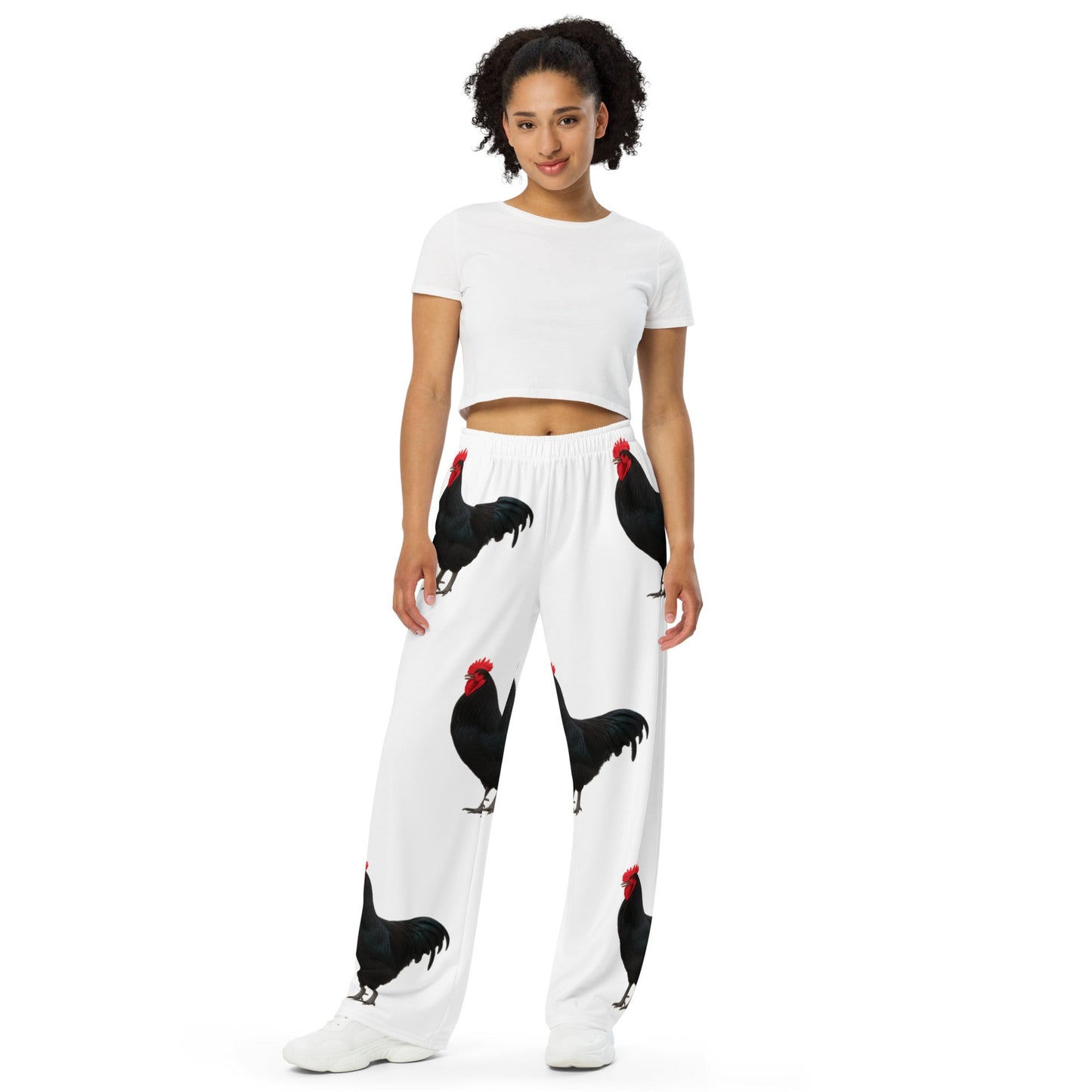 Australorp All-over print unisex wide-leg pants - Velora Luxury Fashion