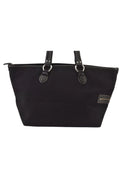 Authentic BURBERRY BLUE LABEL Hand Tote Bag Polyester Leather Black 7082L - Velora Luxury Fashion