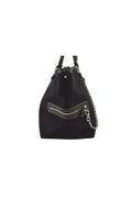 Authentic BURBERRY BLUE LABEL Hand Tote Bag Polyester Leather Black 7082L - Velora Luxury Fashion