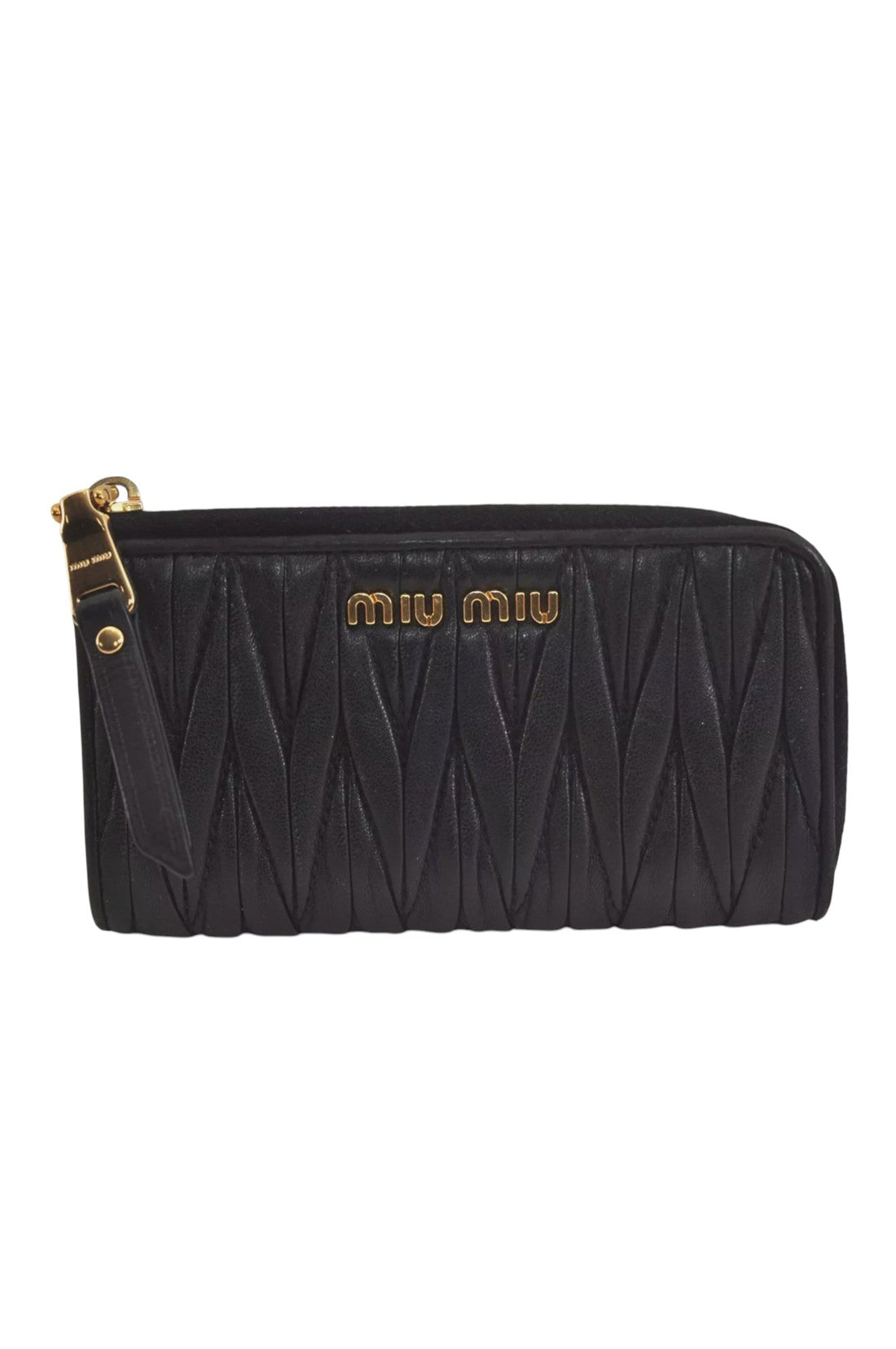 Authentic MIU MIU Vintage Matelasse Leather Coin Case Purse Black 8330L - Velora Luxury Fashion