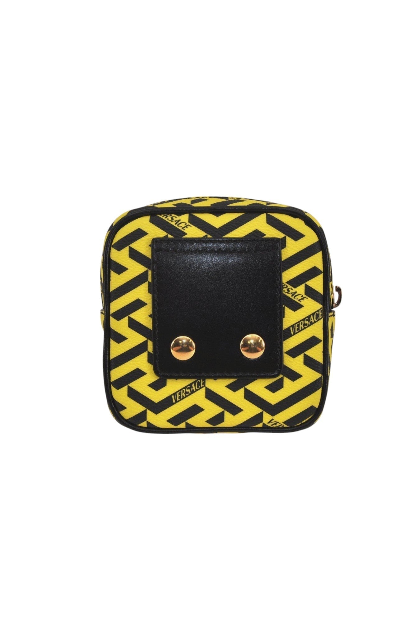 Authentic VERSACE La Greca Vintage Leather Pouch Purse Yellow Box Junk 7524L - Velora Luxury Fashion