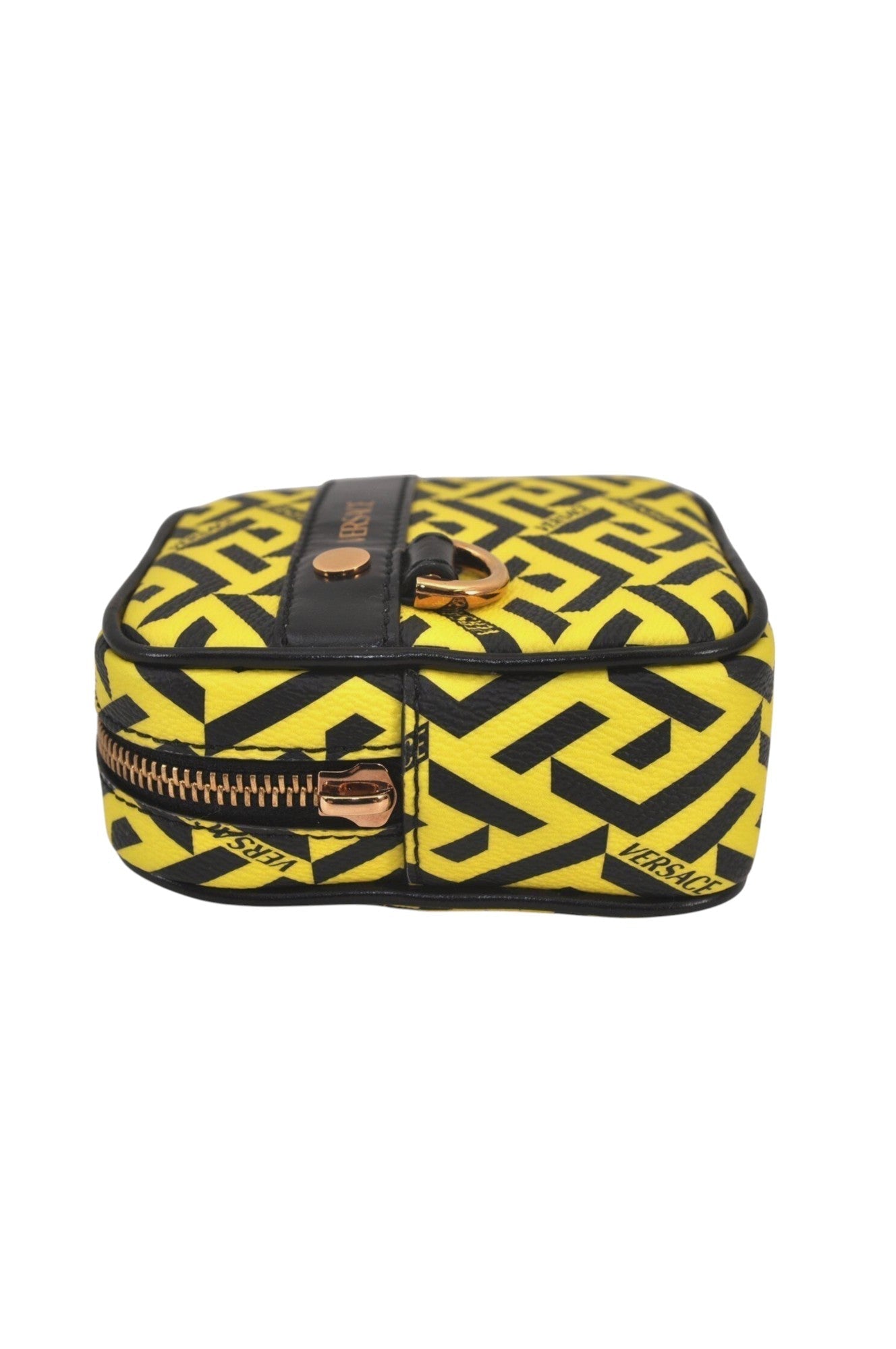 Authentic VERSACE La Greca Vintage Leather Pouch Purse Yellow Box Junk 7524L - Velora Luxury Fashion