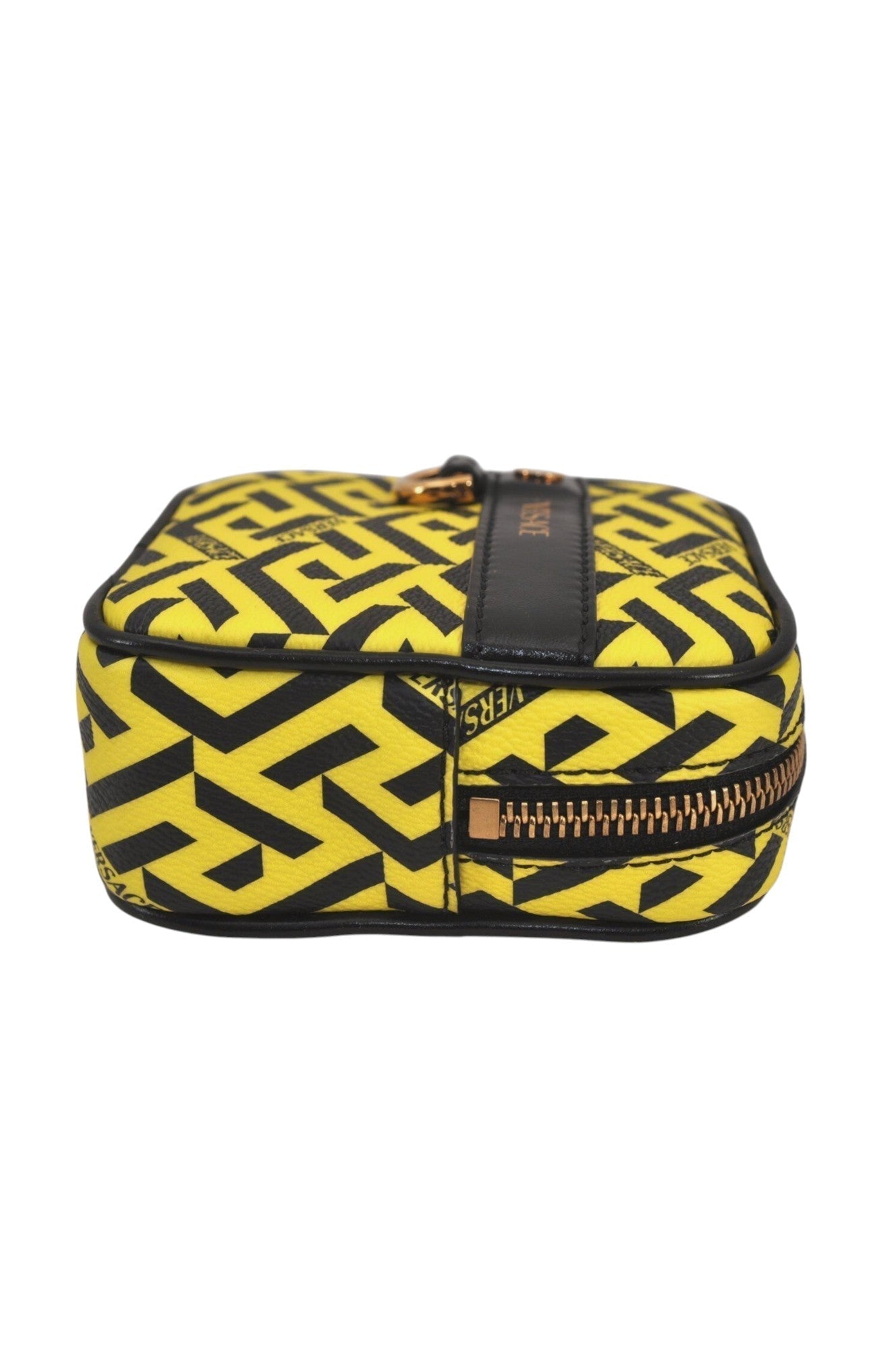 Authentic VERSACE La Greca Vintage Leather Pouch Purse Yellow Box Junk 7524L - Velora Luxury Fashion