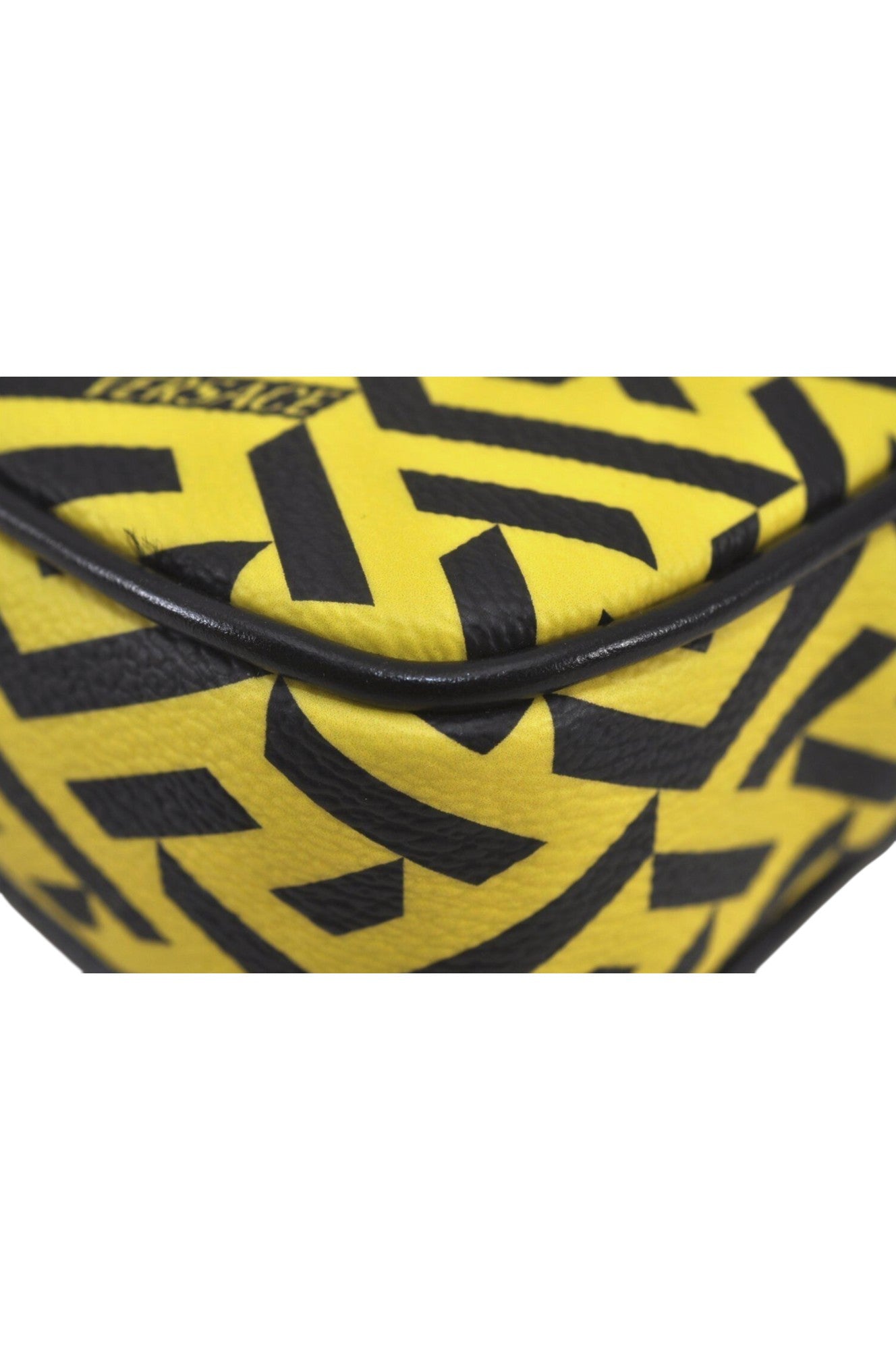 Authentic VERSACE La Greca Vintage Leather Pouch Purse Yellow Box Junk 7524L - Velora Luxury Fashion