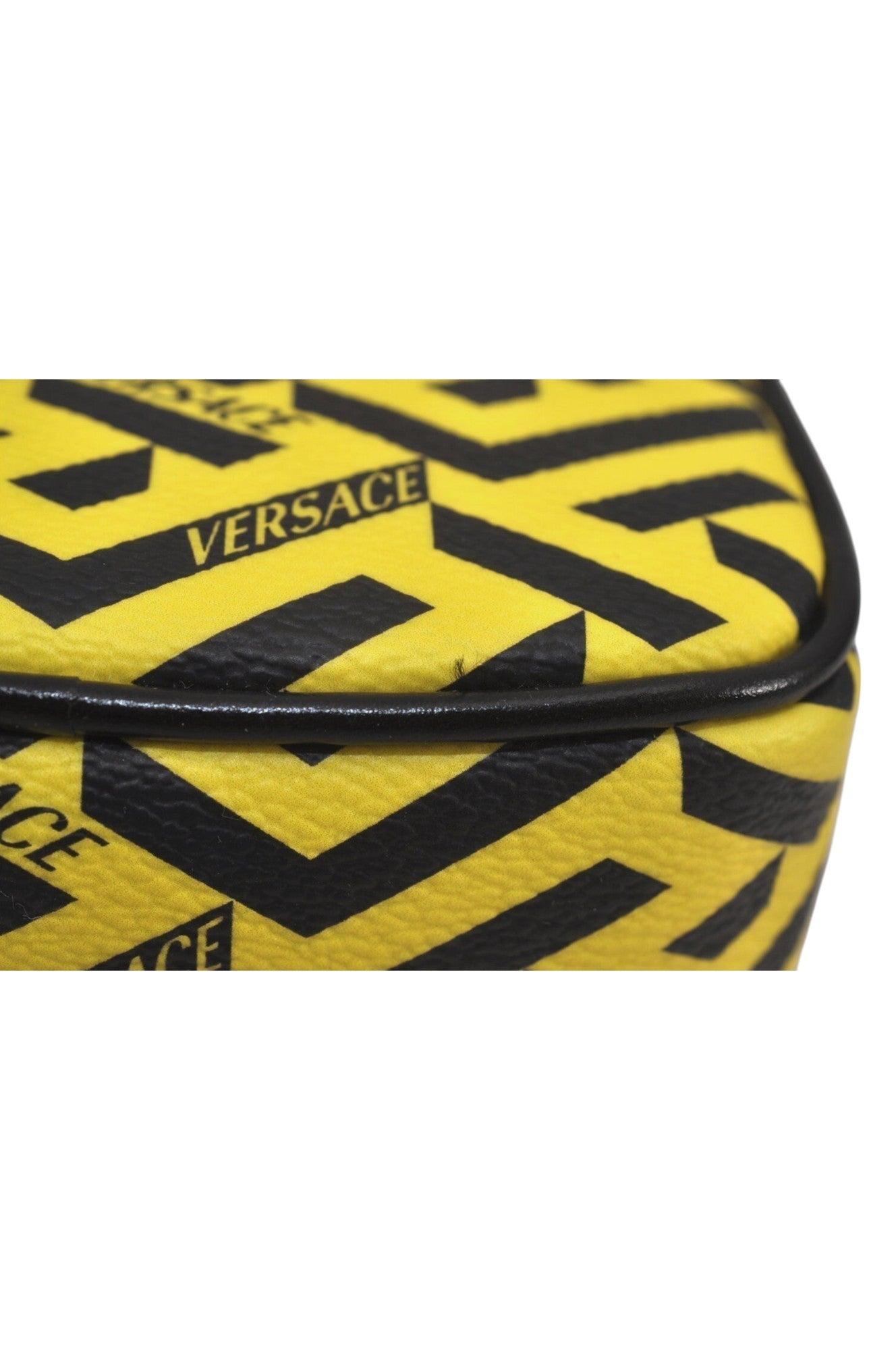 Authentic VERSACE La Greca Vintage Leather Pouch Purse Yellow Box Junk 7524L - Velora Luxury Fashion