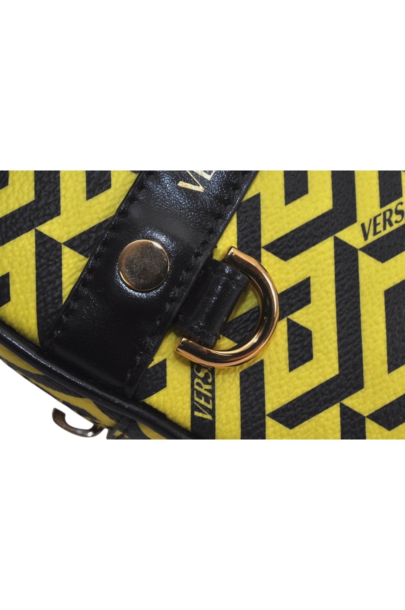 Authentic VERSACE La Greca Vintage Leather Pouch Purse Yellow Box Junk 7524L - Velora Luxury Fashion