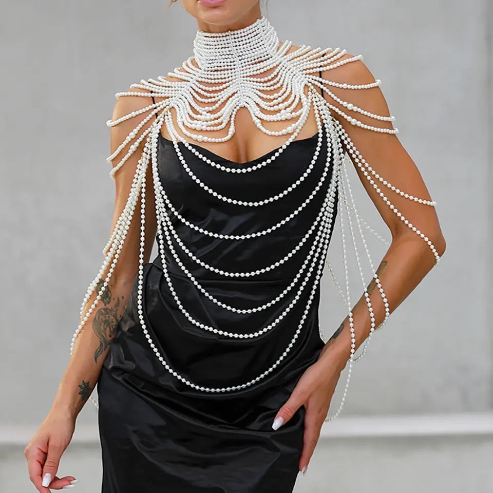 Pearl Body Chain – Adjustable Body Jewelry