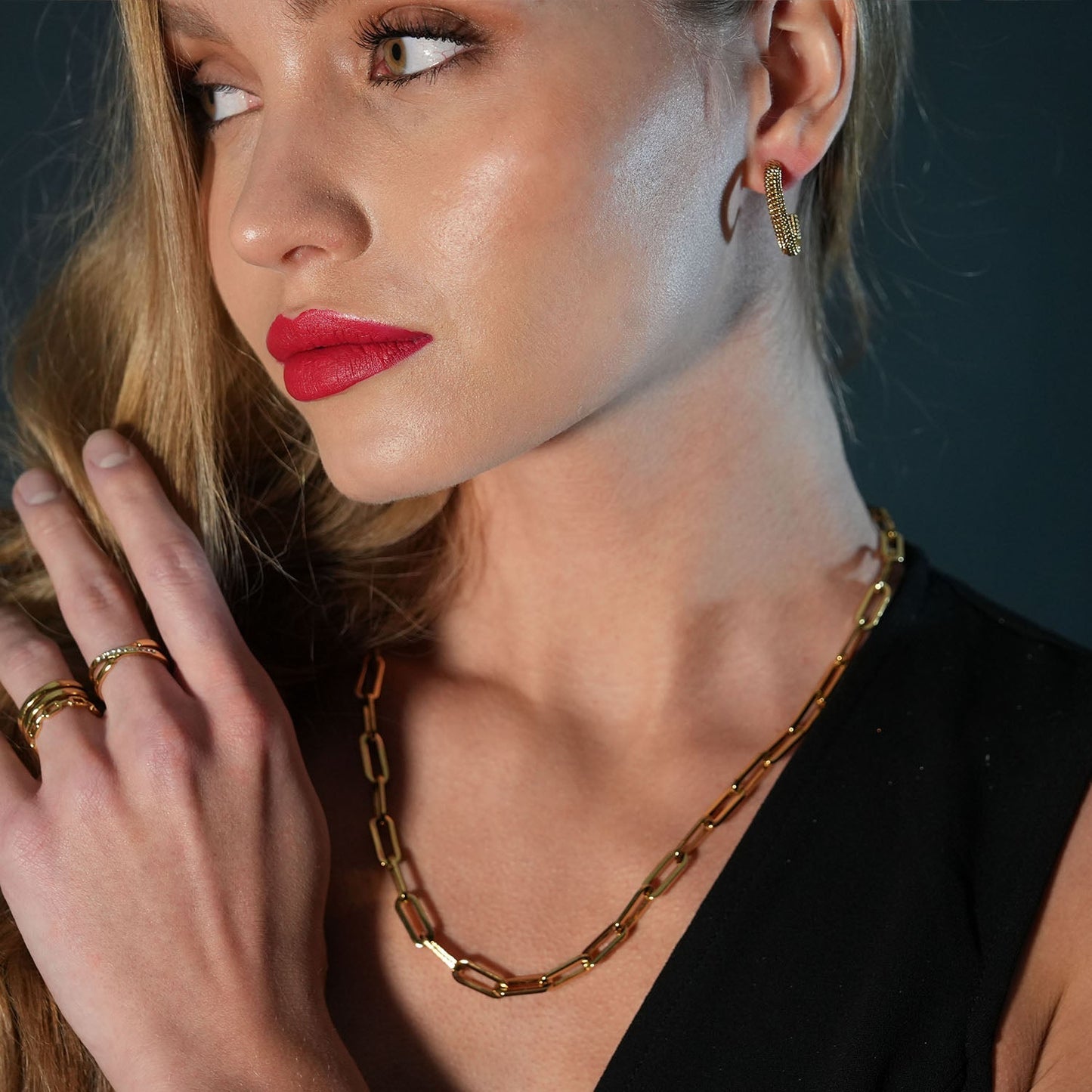 BAYSWATER 22": Contemporary Paper Clip Gold Chain Necklace - Velora Luxury Fashion
