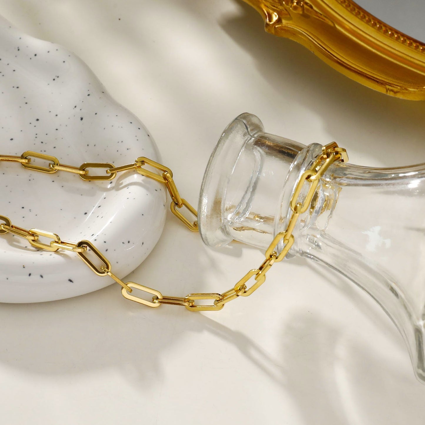 BAYSWATER 22": Contemporary Paper Clip Gold Chain Necklace - Velora Luxury Fashion