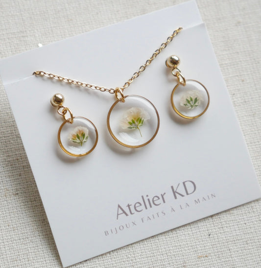 Parure gigi blanc - rond (petit) - Velora