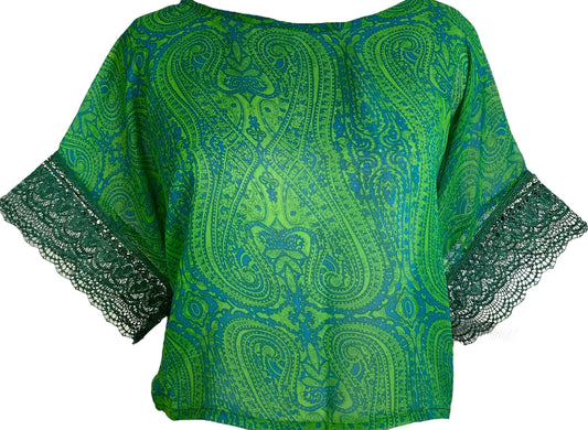 PRG6032 Sheer Avatar Pure Silk Boxy Top - Velora