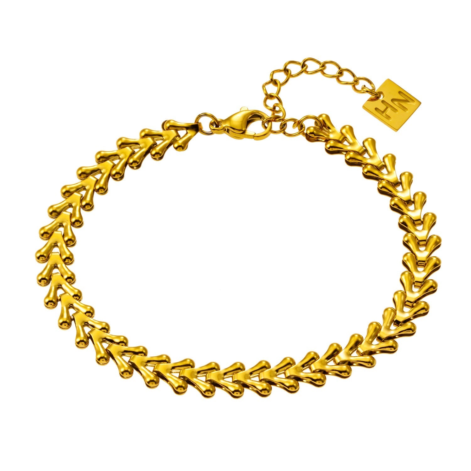 BLYTH:  Vintage-Inspired Linked Abstract Crest Bracelet - Velora Luxury Fashion