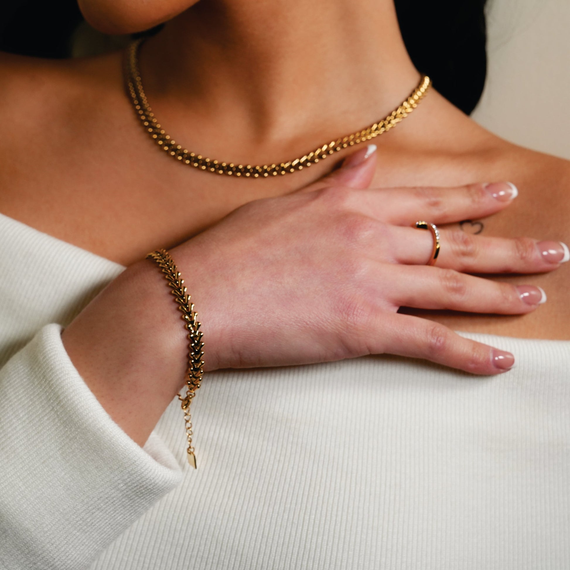 BLYTH:  Vintage-Inspired Linked Abstract Crest Bracelet - Velora Luxury Fashion