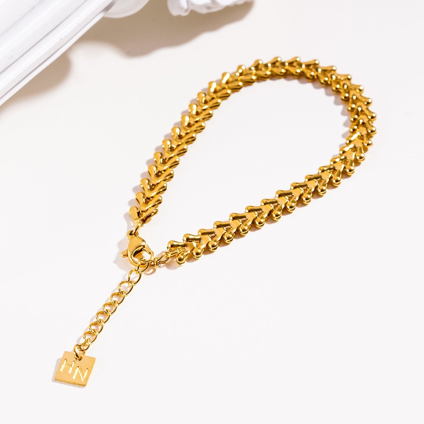 BLYTH:  Vintage-Inspired Linked Abstract Crest Bracelet - Velora Luxury Fashion