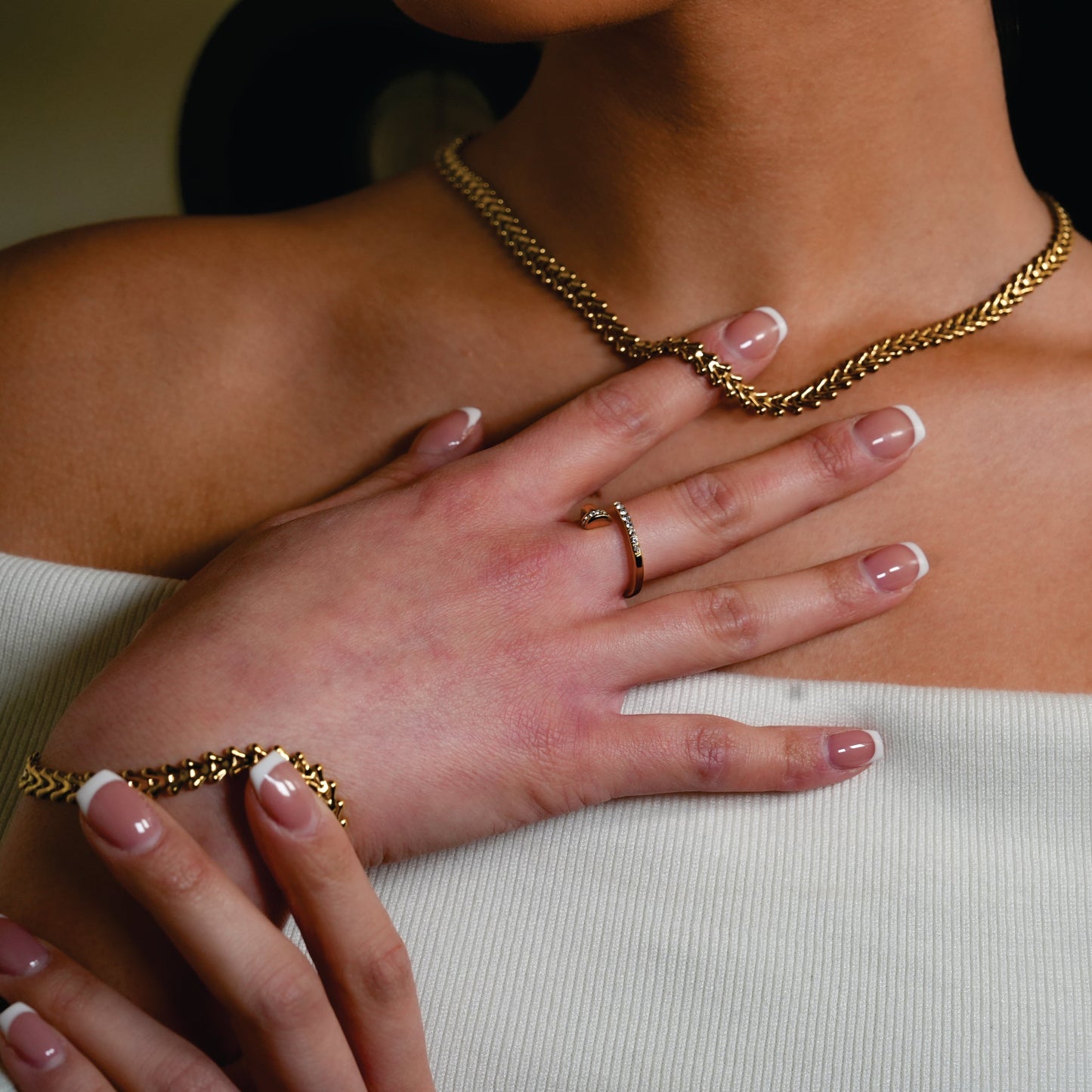 BLYTH:  Vintage-Inspired Linked Abstract Crest Bracelet - Velora Luxury Fashion