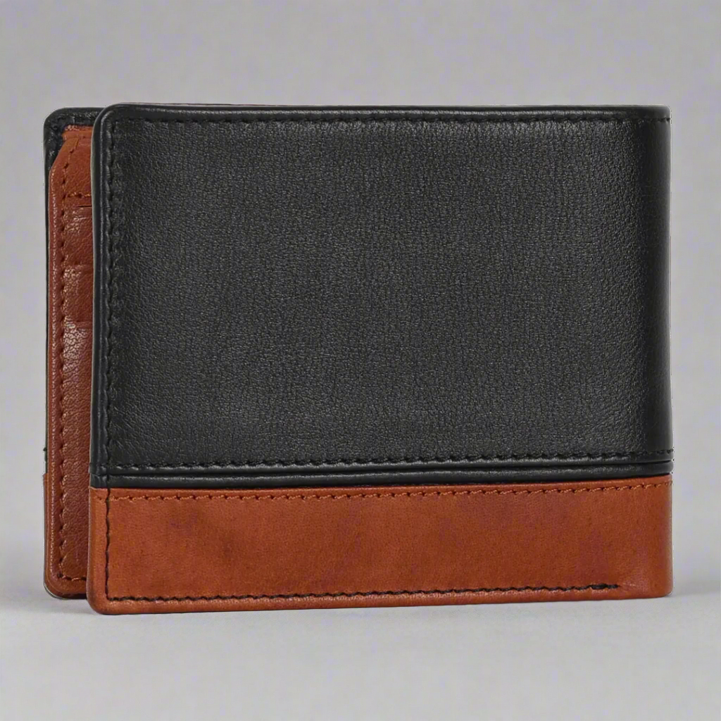 BOL Bi Fold Wallet Black/Brown - Velora Luxury Fashion