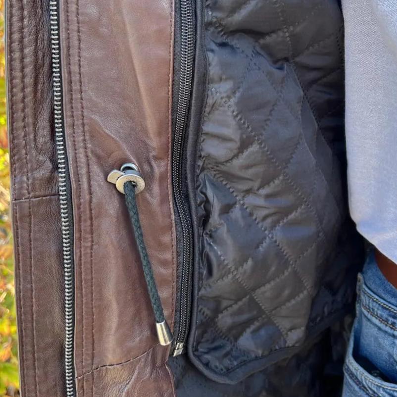 BOL Men's Double Collar Two-Tone Long Coat | Leather Jacket - Velora Luxury Fashion