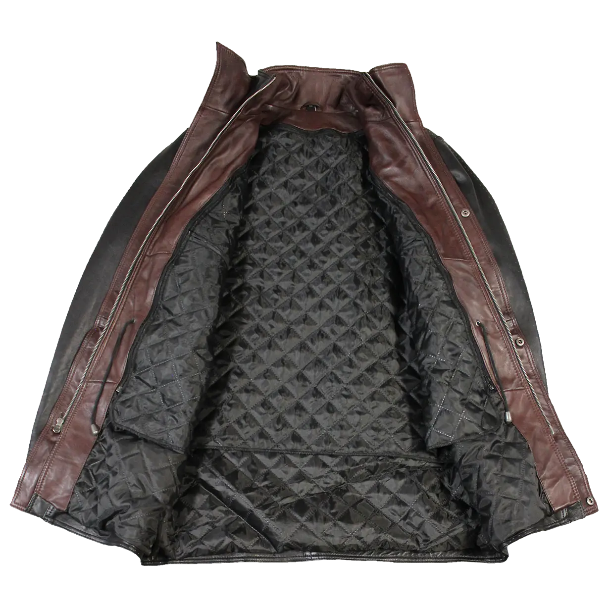 BOL Men's Double Collar Two-Tone Long Coat | Leather Jacket - Velora Luxury Fashion