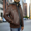 BOL Men's Eduardo Hoodie Leather Jacket - Velora Luxury Fashion