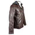 BOL Men's Hooded Snap Collar Leather Jacket - Velora Luxury Fashion