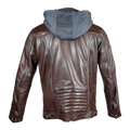 BOL Men's Hooded Snap Collar Leather Jacket - Velora Luxury Fashion