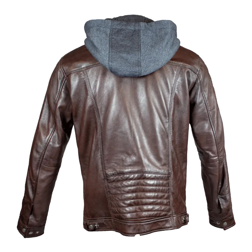 BOL Men's Hooded Snap Collar Leather Jacket - Velora Luxury Fashion