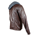 BOL Men's Hooded Snap Collar Leather Jacket - Velora Luxury Fashion