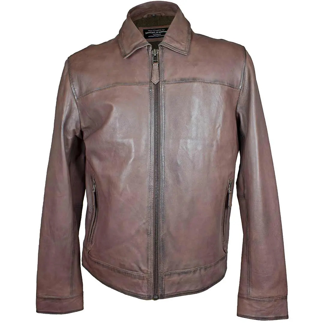 BOL Men's Quantum Classic Zip-up Leather Jacket - Velora Luxury Fashion