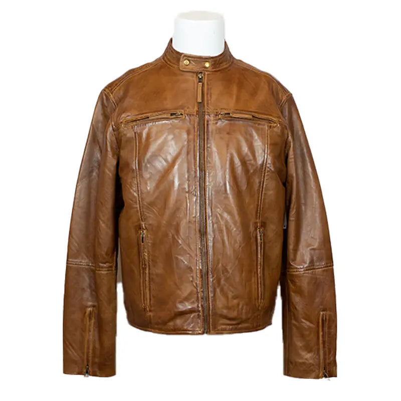 BOL Men's Snap Collar Lamb Leather Jacket - Velora Luxury Fashion
