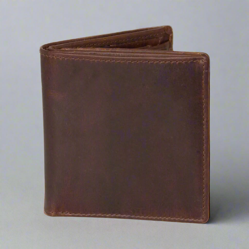 BOL Men's Vintage Leather Tri-fold with Change Pocket Wallet - Velora Luxury Fashion
