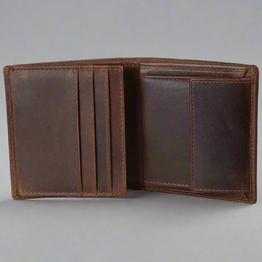 BOL Men's Vintage Leather Tri-fold with Change Pocket Wallet Boutique of Leathers/Open Road