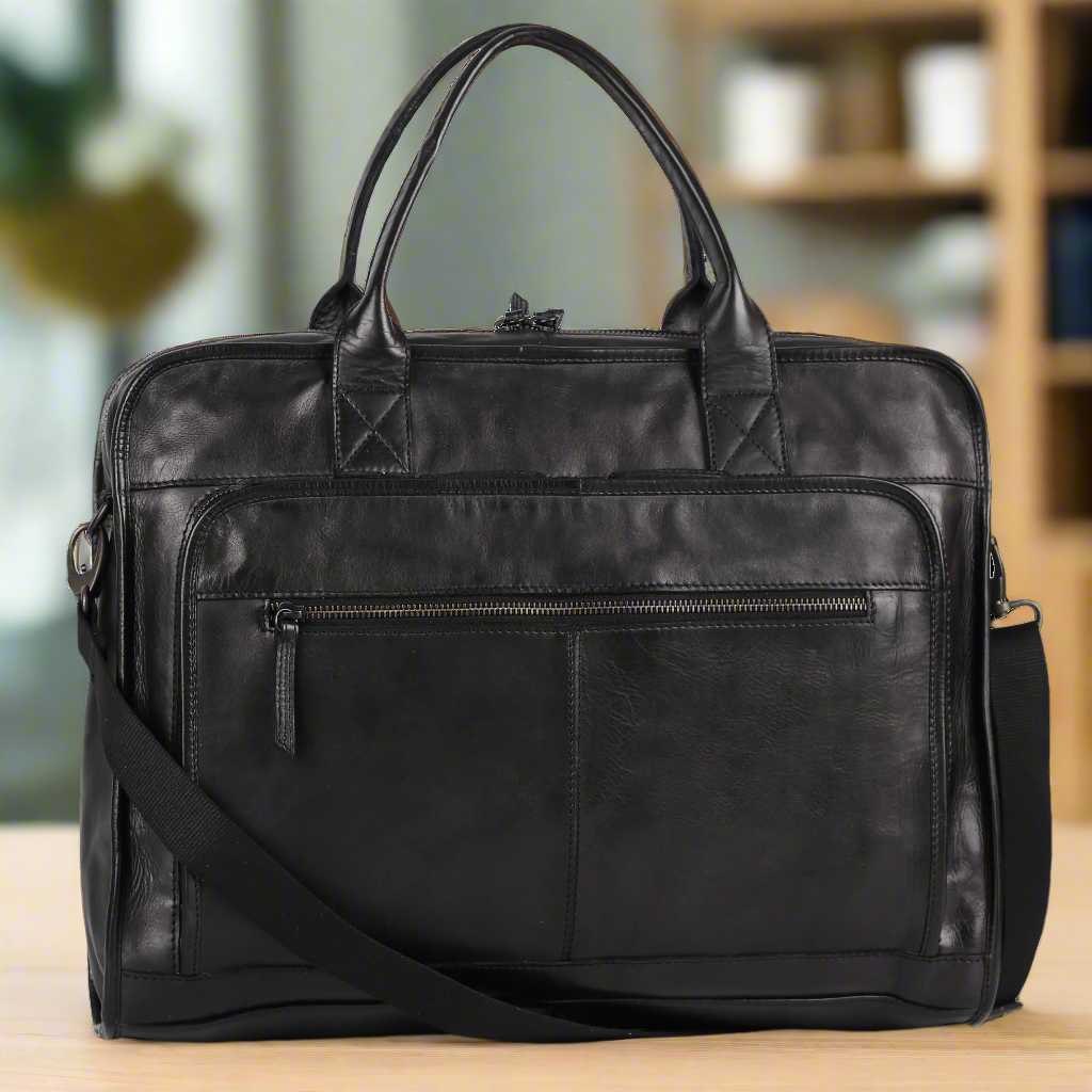 BOL/Open Road Two Handle Messenger Laptop Leather Bag - Velora Luxury Fashion
