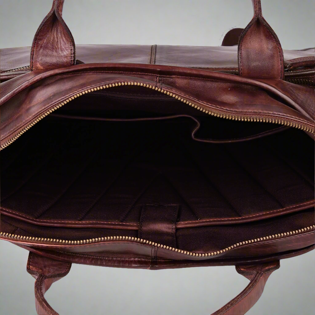 BOL/Open Road Two Handle Messenger Laptop Leather Bag - Velora Luxury Fashion