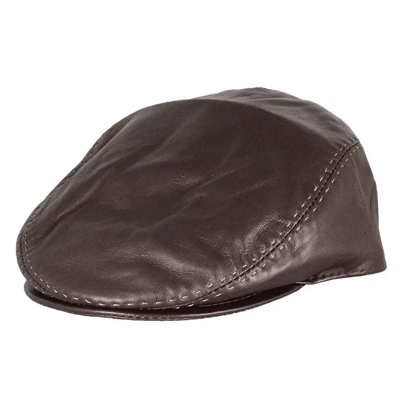 BOL Stitch Accent Leather London Flat Cap - Velora Luxury Fashion