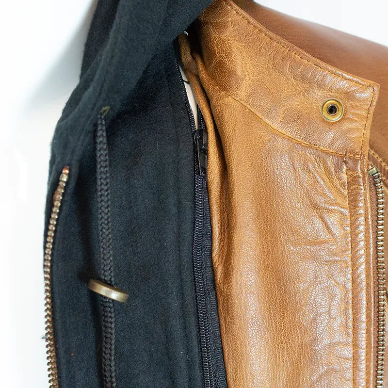 BOL Women's Detachable Hooded Leather Jacket - Velora Luxury Fashion