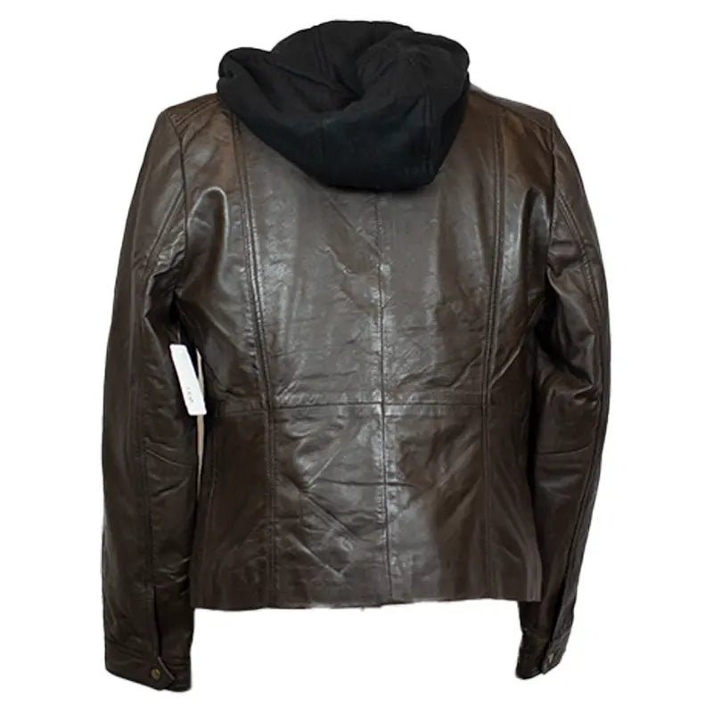 BOL Women's Detachable Hooded Leather Jacket - Velora Luxury Fashion