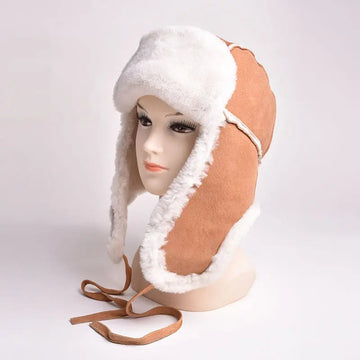 BOL Women's Hand Stitched Merino Sheepskin Bomber Cap - Velora Luxury Fashion