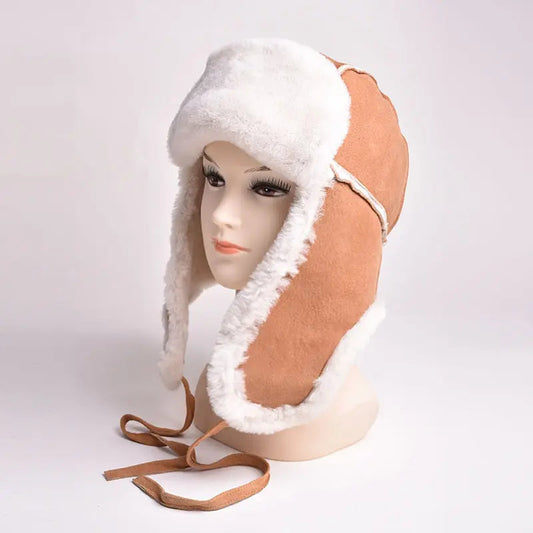 BOL Women's Hand Stitched Merino Sheepskin Bomber Cap - Velora Luxury Fashion