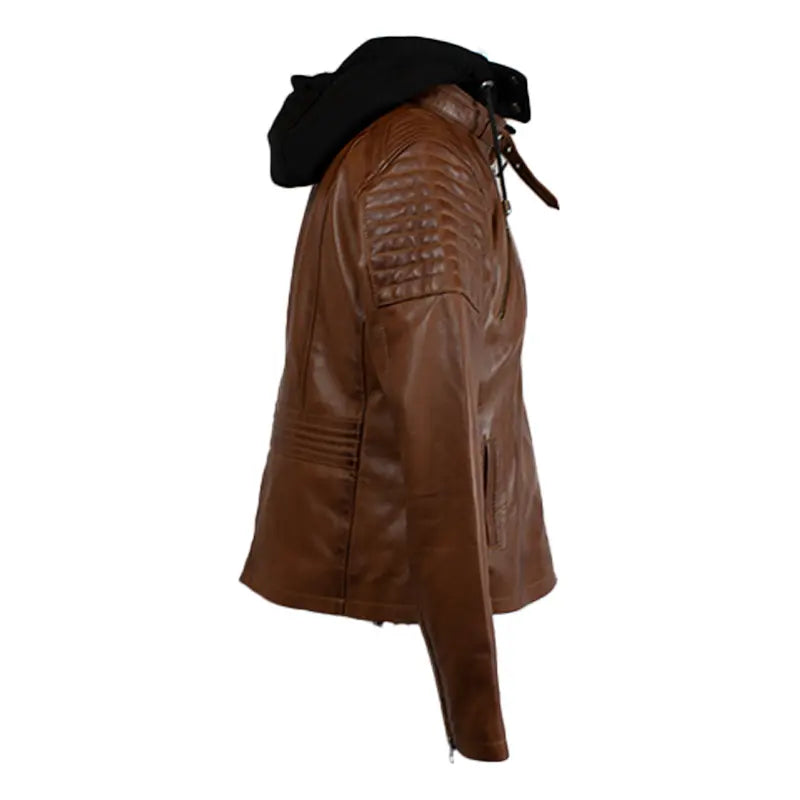 BOL Women's Hooded Leather Jacket - Velora Luxury Fashion