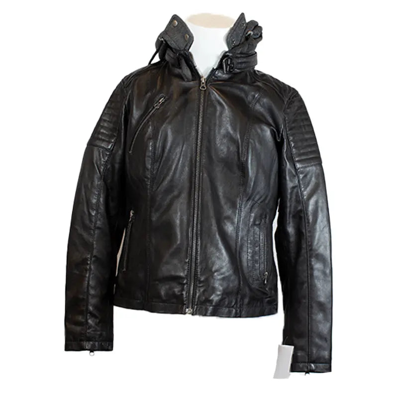 BOL Women's Hooded Leather Jacket - Velora Luxury Fashion
