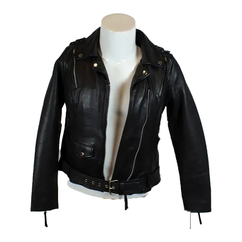 BOL Women's Leather Biker Jacket with Adjustable Belt - Velora Luxury Fashion