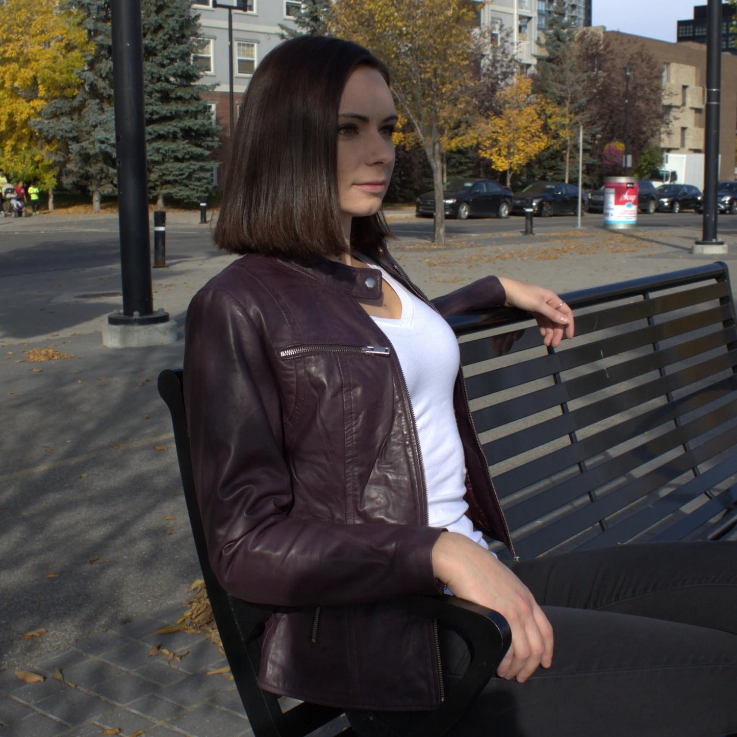 BOL Women's Zip Pocket Leather Jacket - Velora Luxury Fashion