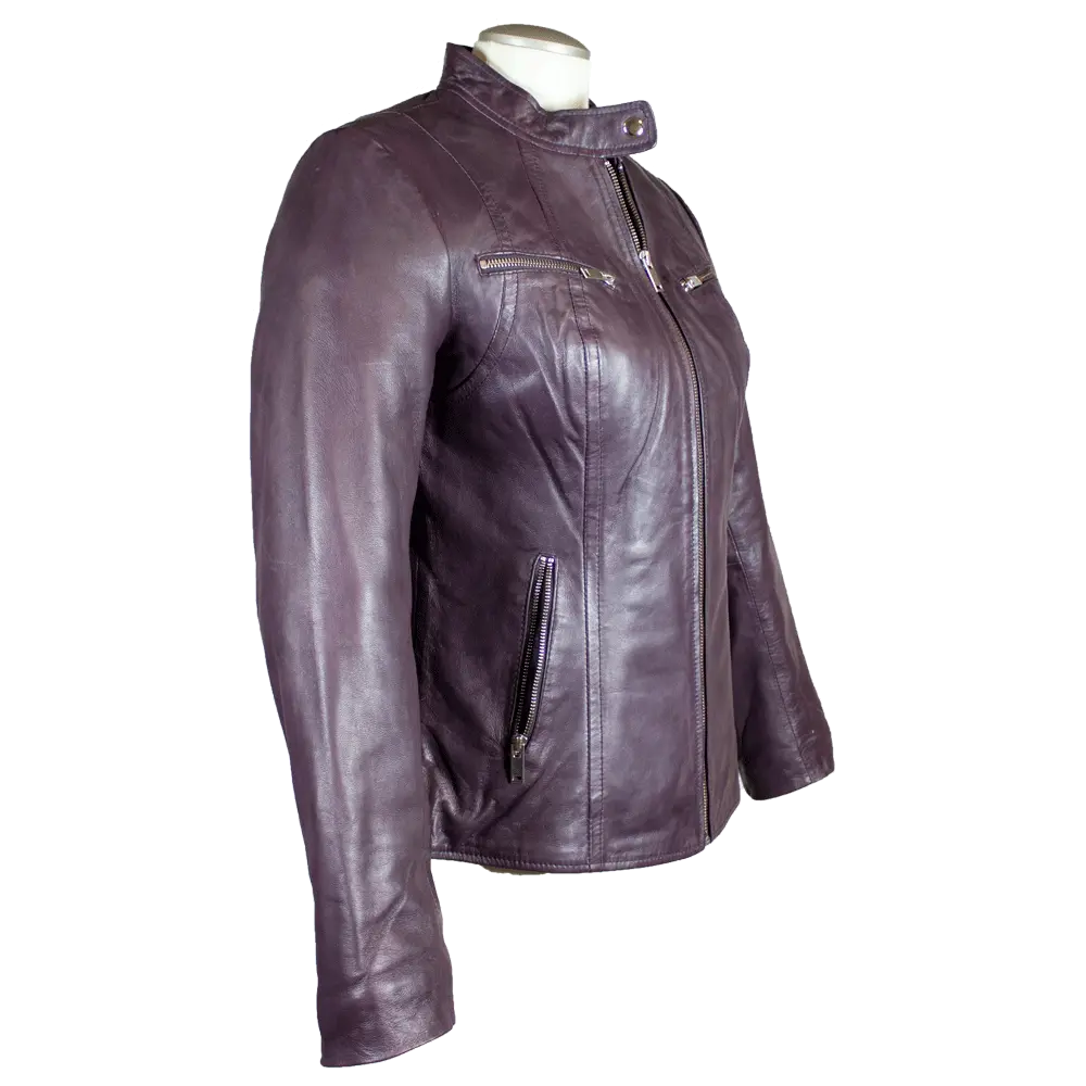 BOL Women's Zip Pocket Leather Jacket - Velora Luxury Fashion