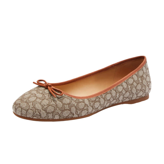 Coach Womens Abigail Ballet Flat Cocoa/Burnished Amber 6