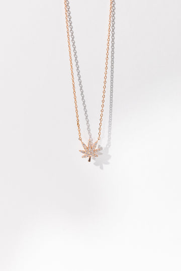 ROSE GOLD CANNABIS LEAF NECKLACE