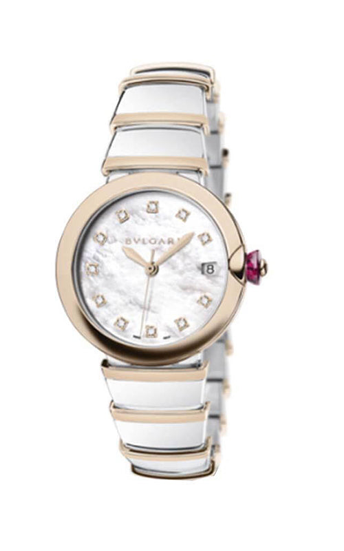 Bulgari LVCEA Ladies Steel and Gold Watch 102384 - Velora
